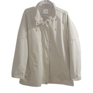 BLAIR cream, beige color lightweight jacket with hood Women's size XL